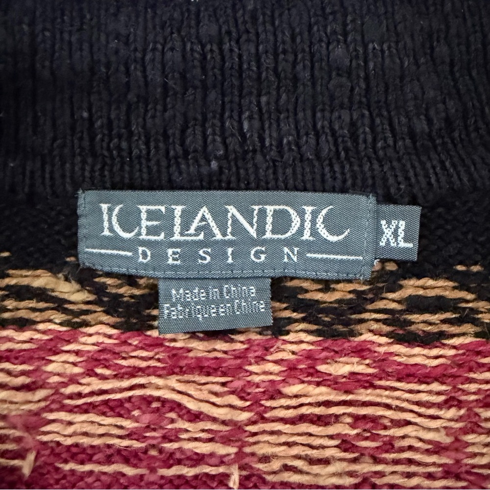 Icelandic Designs Cardigan Sweater Embroidered Cottagecore Linen Cotton XL - Picture 2 of 9